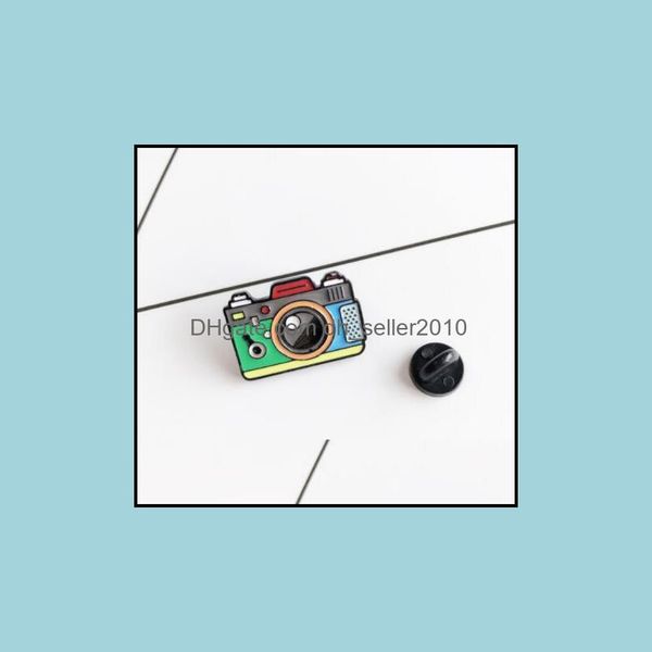

pins brooches customized vintage camera enamel pins retro jewelry for women men cartoon luxury cute wholesale badge hard bk pin bro dh9yo, Gray