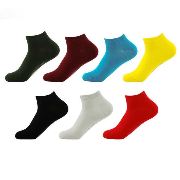 

men's socks brand fashion cotton meia happy harajuku short summer funny t221011, Black