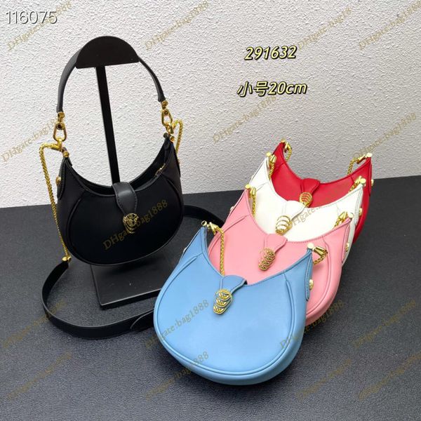 

luxury designer's new women's messenger bag fashion leather chain snake head mirror shoulder bag half moon underarm bags