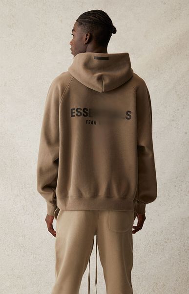 

men's hoodies & sweatshirts offset printed letters on the back plush high street fashion hoodie sweater casual loose couple style, Black