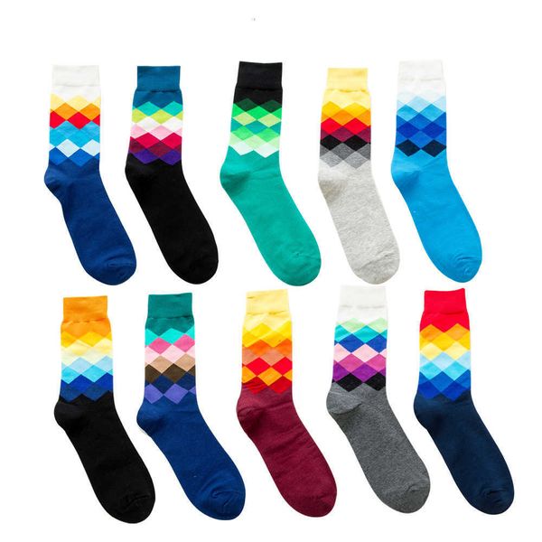 

men's socks 1 pair colorful combed cotton skull pattern long tube happy men novelty skateboard crew casual crazy t221014, Black