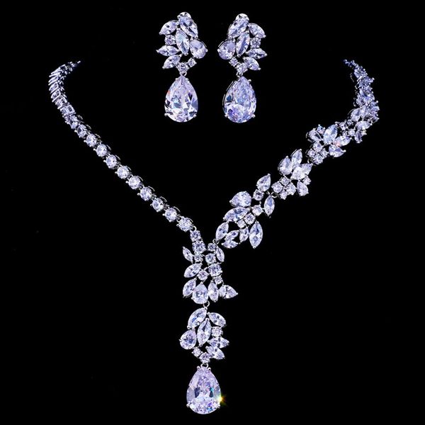 

emmaya unique design choker necklace stud earrings bridal jewelry sets wedding accessories dropship243s6471001, Silver