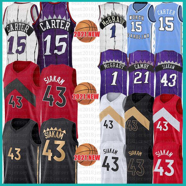 

men youth kids vince carter pascal siakam basketball jersey 15 43 tracy mcgrady marcus shirts 1 21 north carolina state university ncaa&#039, Black;red