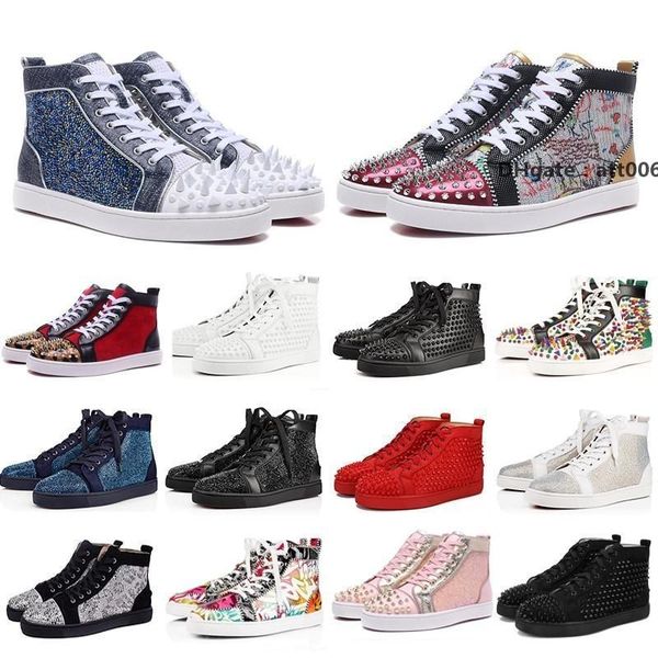 

bottoms christians 2020 new red shoes for mens womens designer shoes spike suede leather platform red fashion luxury casual sneakers36 e tit, Black
