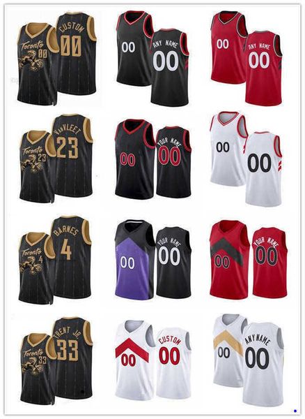 

75th custom jersey toronto''raptors''men women youth vince 15 carter tracy 1 mcgrady 14 svi mykhailiuk 18 yuta watanabe, Black;red