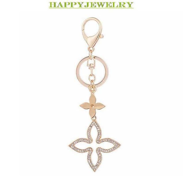 

key women's lucky four leaves chains creative clover car key chain fashion fine beauty bag buckle pendant, Slivery;golden