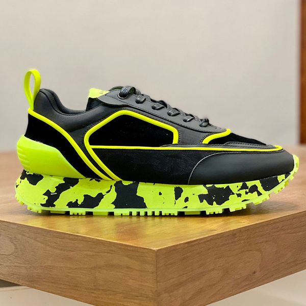 

womens men fashion racer sports shoes velvet nylon and mesh racer low-sneakers color yellow materials calfskin size 35-45, Black