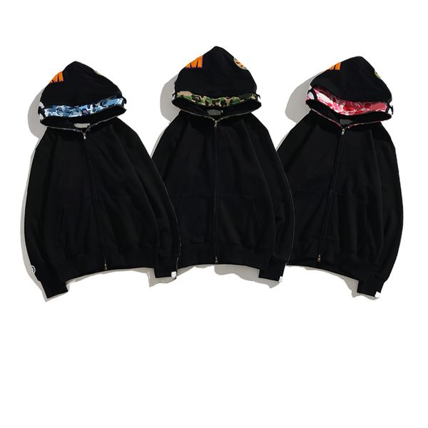 

sharks designer mens hoodies brand hoodie loose sweatshirts luxury spring sweaters women long sleeve jumper fashion camouflage tiger cardiga, Black