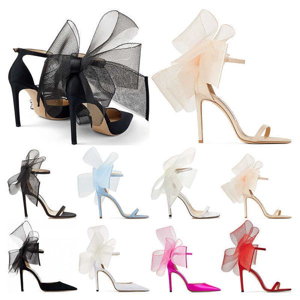 

luxurys designers pumps sandals high heels 8  12 cm latte asymmetric grosgrain mesh fascinator bows black latte fuchsia buckle strap