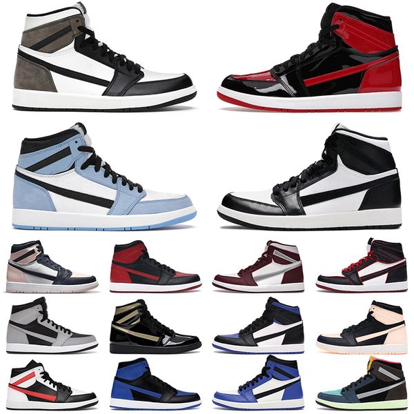 

2023 jumpman 1 basketball shoes men women 1s bred patent banned dark mocha university blue atmosphere bordeaux mens trainers outdoor sports