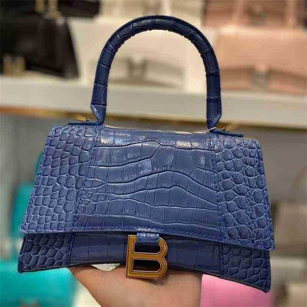 

balencalgass handbags designer b 2022 hourglasss bag mini high version b-button crocodile leather women's bag single shoulder messenger
