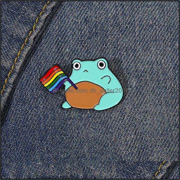 

pins brooches enamel armed lapel brooches pin creative cartoon frog with rainbow flag alloy badge backpack accessories girls boys b dhfwo, Gray