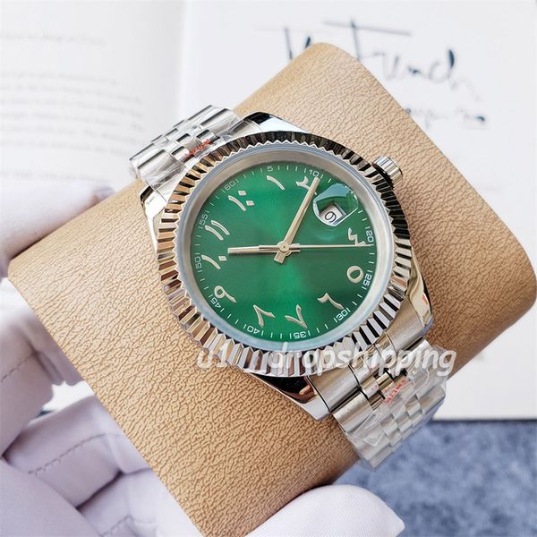

d ropshipping - automatic mechanical watch arabic scale watches 40mm all stainless steel business fashion wristwatch gift, Slivery;brown