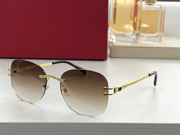 

fashion sunglasses metal lens cutting classic frameless round men and women wear eye protection luxury designer with case, White;black