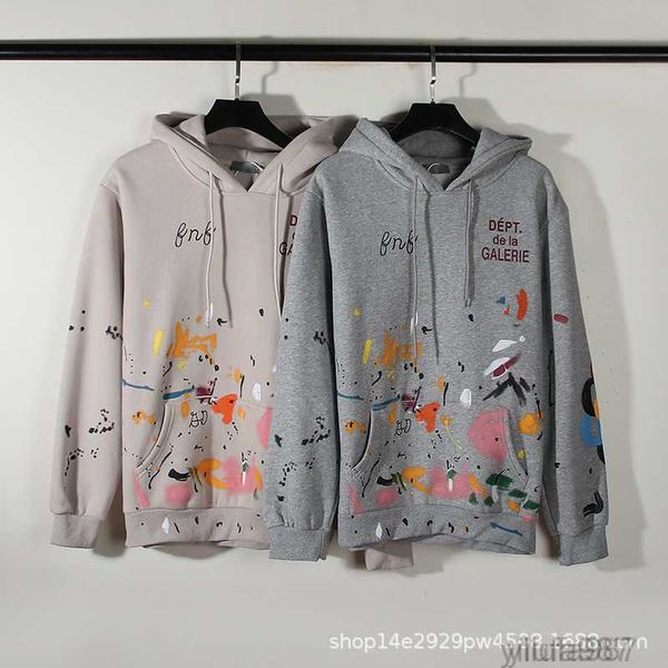 

men's hoodies sweatshirts autumn and winter galleryesgraffiti splash ink print embroidery sweater street hoodie couple fashion, Black