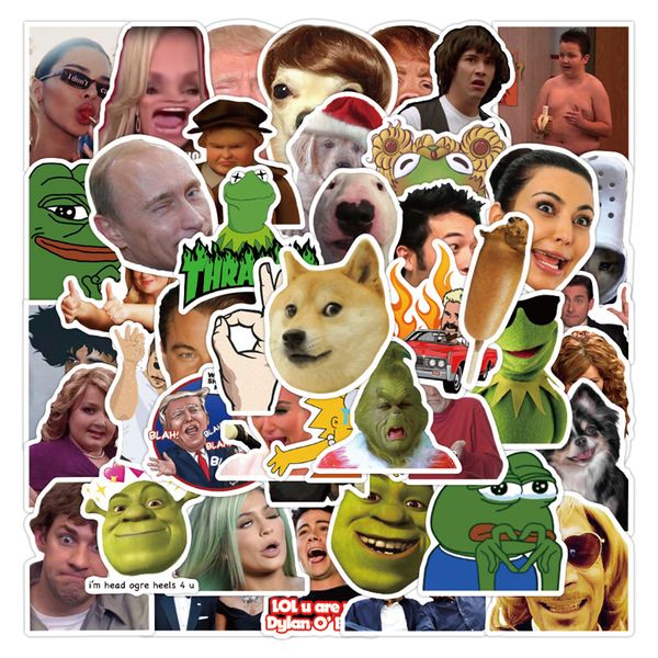 

50 pcs funny stickers meme sticker for adults vinyl waterproof lapbumper water bottles computer phone hard