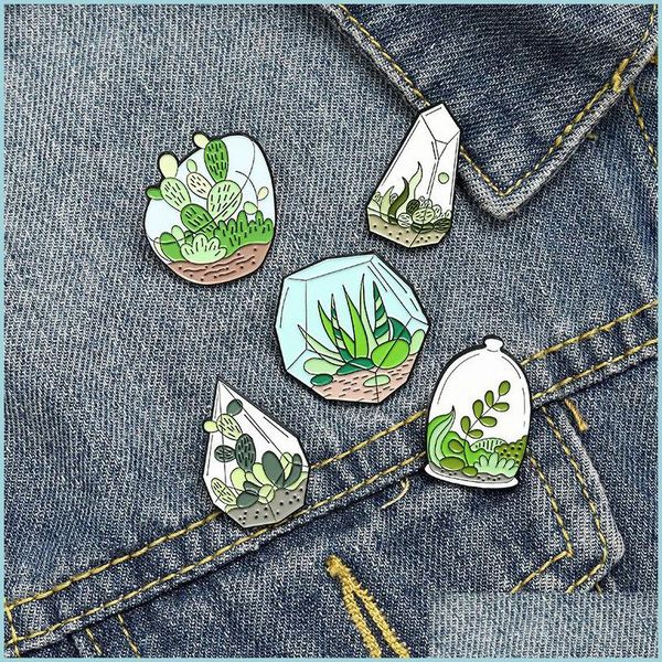 

pins brooches creative cartoon green plants enamel pins cute glass cactus sea for friends gift lapel pin clothes bags 1368 d3 drop dhwv1, Gray