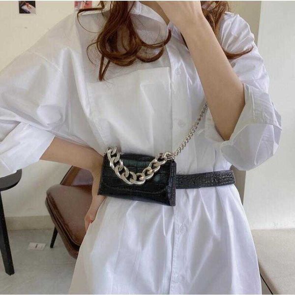 

hbp mini woman thick chain waist bag fashion lady crossbody small chest bag ins girls mini shoulder bags