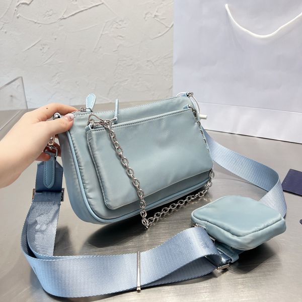 

New designer bag Luxury Women Shoulder Bags Handbag Designer Crossbody Wallet Female Purses 2022 topquality high-capacity Solid color Three in one, 1_color