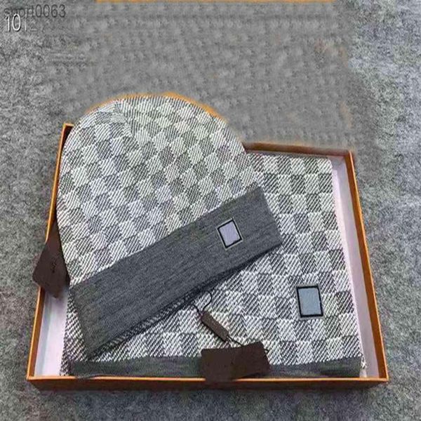 

beanies hats scarves 2 piece suit winter men's women's scarf beanie warm knitted shawls hat set194h, Blue;gray