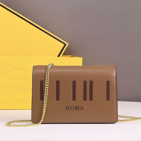 

flap shoulder bags chain hand bag women messenger wallet fashion cowhide genuine leather classic letter print three piece set lady purse