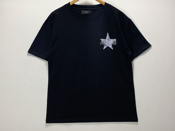 

men's t-shirts cashew pentagram letter print t-shirt for men and women, White;black