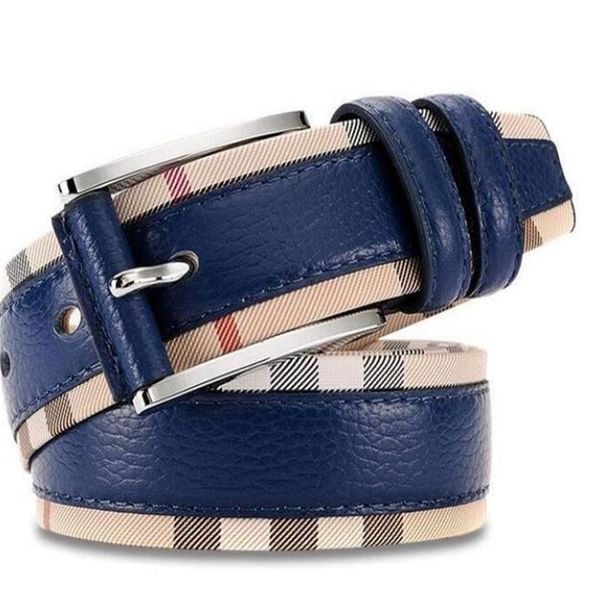 

new luxury genuine leather belt for men and women fashion pin buckle plaid belt cowhide designer belts216p, Black;brown