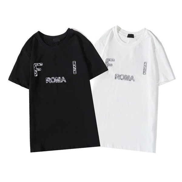 

fashion mens t shirt designer 2022 for men women tshirts couples woman casual short sleeve man shirts round neck tees 3 colors, White;black
