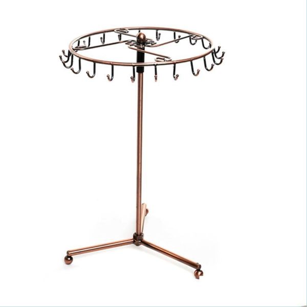 

jewelry stand pendant bracelet necklace jewelry storage organizer holder display rotate metal shelf hanger ring stand 321 q2 drop de dhsim, Black
