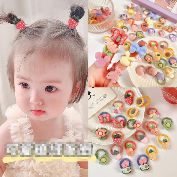 

cartoon children cute leather band girl not hurt thumb hair circle korean style hair hccessories wholesale br016, Pink
