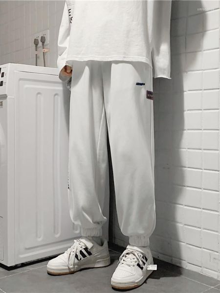 

men's pants harajuku hip hop oversize jogging sports men korean streetwear gray joggers sweatpants gothic baggy print trousers male, Black
