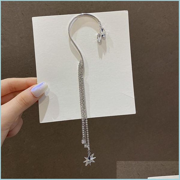 

dangle chandelier 925 sterling sier slim long spike piercing drop earring pendiente rock punk fashion crystal european wedding jew dhvmp, Silver