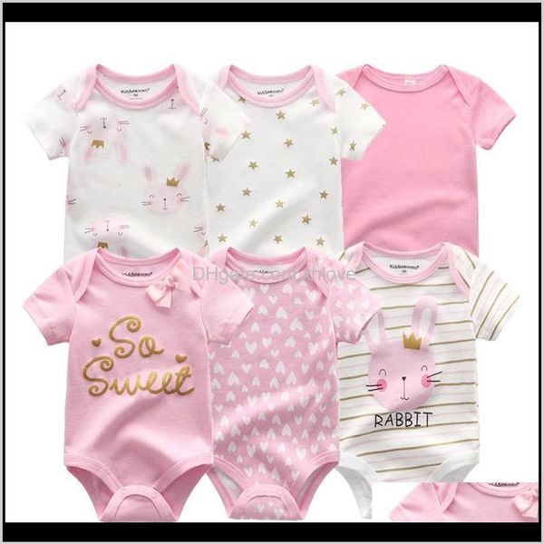 

sets baby kids & maternity drop delivery est 6pcs lot girl clothe roupa de bebes boy clothes rompers born cotton 0-333i, White