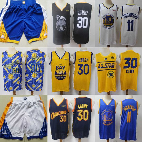 

golden''state''warriors''men throwback jersey klay 11 thompson stephen 30 curry basketball shorts basketball j, Black;red