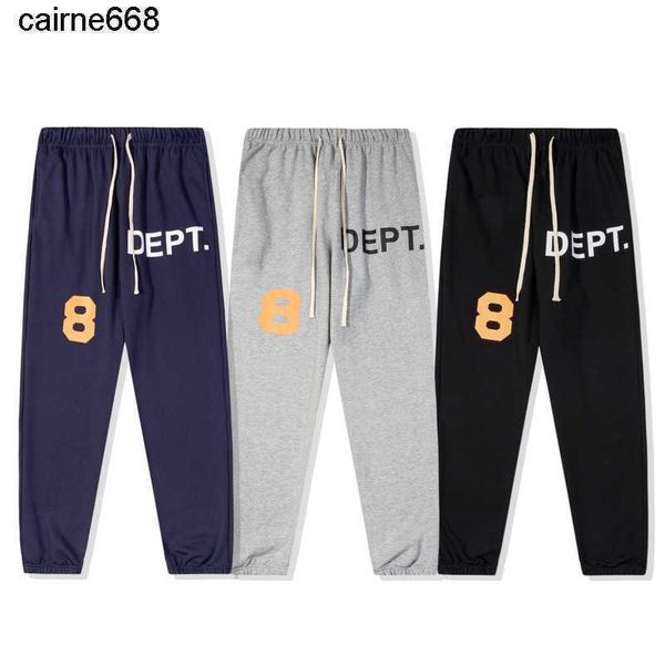 

designer men's pants galery dept alphanumeric printed drawstring leggings, Black