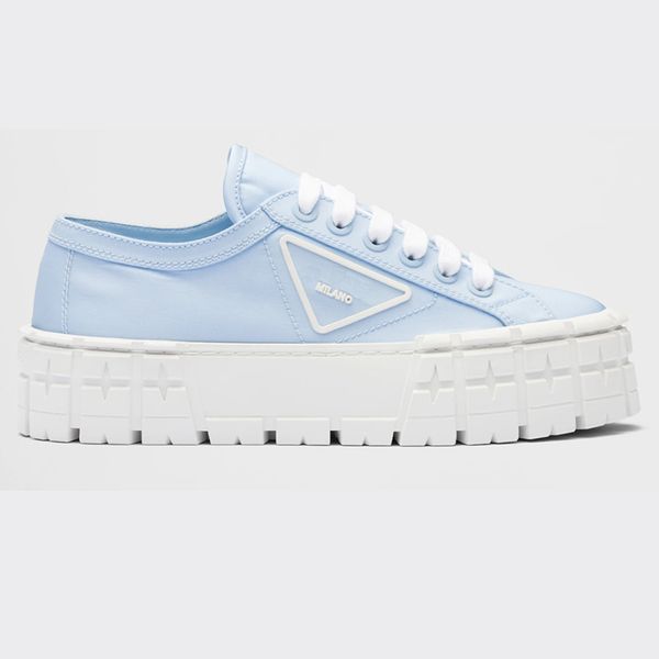 

triangle logo designers casual shoes platform double wheel nylon trainers womens women sneakers trainers triple thick bottom luxury low gaba, Black