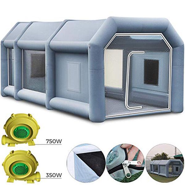 

inflatable paint booth car paint tent activities 20x13x8.5ft w/ filter &2 blowers