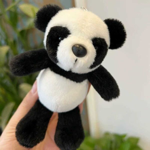 

key rings soft cute chinese panda plush toys children toy keychain car pendant kawaii backpack bag women key chain birthday gift doll l22101, Slivery;golden