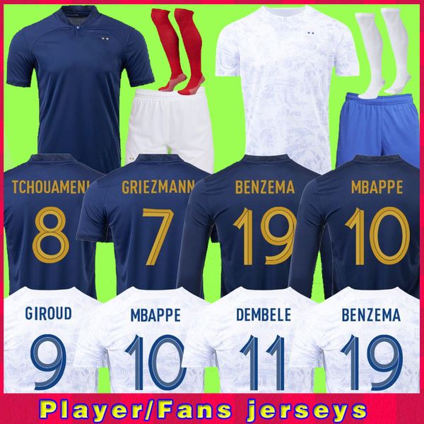 

maillots de football 2022 soccer jersey world cup french benzema football shirts mbappe griezmann pogba maillot foot kit shirt hommes enfant, Black;yellow