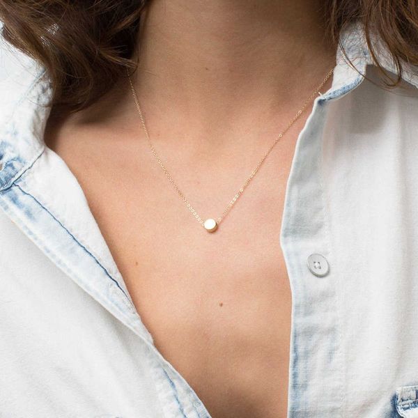 

pendant necklaces gd stainless steel necklace women minimalist dainty necklace for women small pendant necklace brand luxury jewelry l221011, Silver