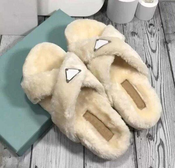 

women lambswool slides slipper scuffs slippers flat heels home luxurys sandals flip flops designer shoes winter platform heel women plush, Black