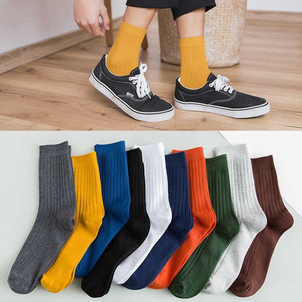 

men's socks socks vertical tube cotton deodorant sweat-absorbent breathable business men's autumn and winter t221011, Black