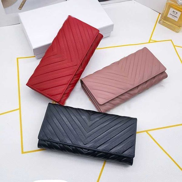 

flap wallet clutch handbag women handbags cowhide leather bag coin bags credit card internal zipper pocket fashion letter gold hardware, Red;black
