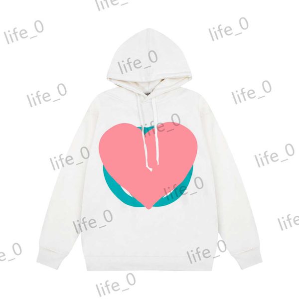 

men women hoodie brand designer sweatshirt heart shaped color printed sweatshirts classic silhouette hooded pullover hoodies casual joker fa, Black