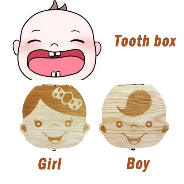 

wood milk teeth organizer holder tooth box teethers umbilical save teeth storage baby boys girls souvenirs gifts