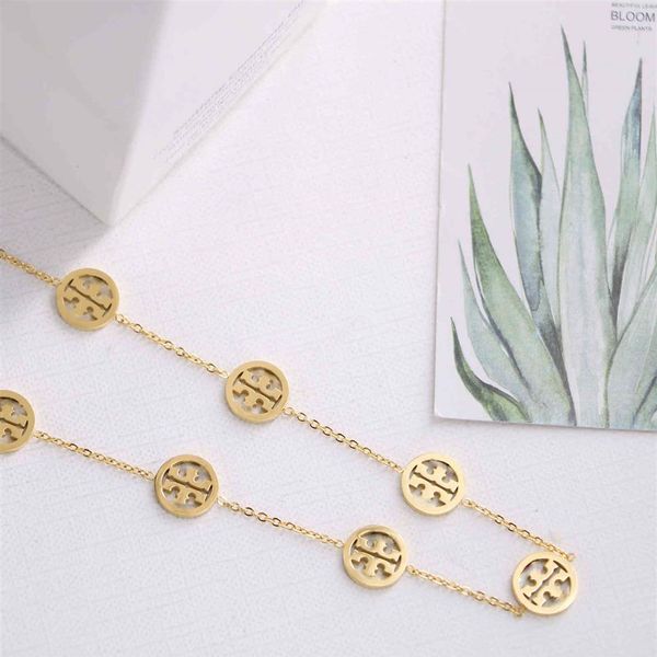 

high-quality jewelry decoration titanium steel home hollowed out pattern small circle multi accessories necklace clavicle chain fa231v, Black