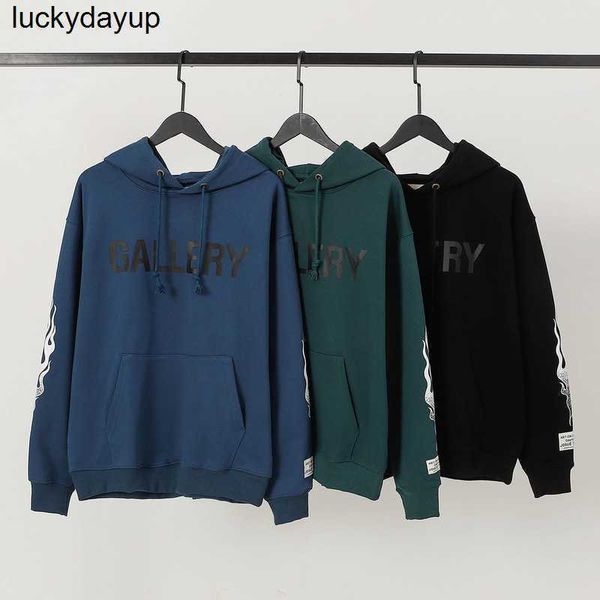 

new men's hoodies designer sweatshirts galery dept print loose fleece couple fashion streetwear hoodie men, Black