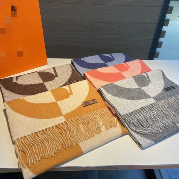 

2022 new style geometric scarves for men and women lovers scarves mesh red cashmere warm scarf, Blue;gray