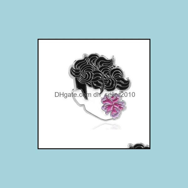 

pins brooches customized hairstyle men women hard enamel pin brooch pink fashion badge creative letters bk cute cartoon funny metal dh2em, Gray