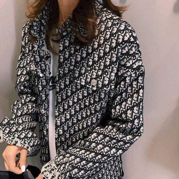 

luxury designer jacket mens lapel shirt jacquard embroidery casual jackets men women cardigan coat, Black;brown